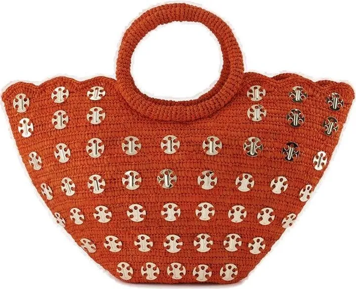 Paco Rabanne Metallic Disc Embellished Basket Bag
