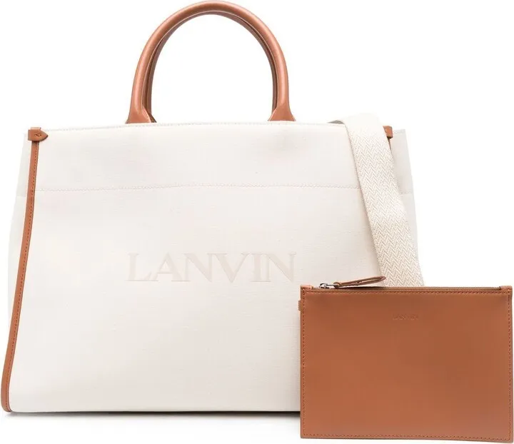 Logo-Print Leather Tote Bag