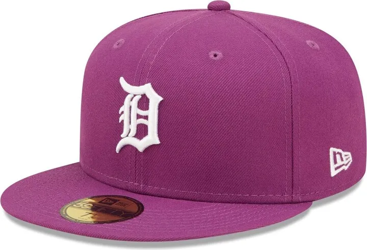 Men's New Era Grape Detroit Tigers Logo 59FIFTY Fitted Hat