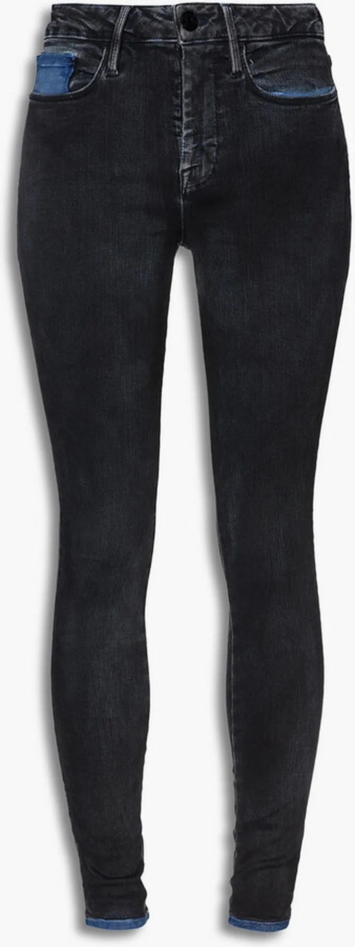 Le One two-tone faded high-rise skinny jeans