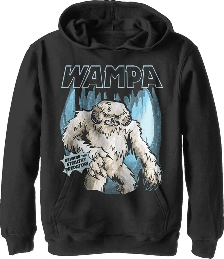 Boy's Star Wars Wampa Beware This Stealthy Predator Pull Over Hoodie - Black - Small