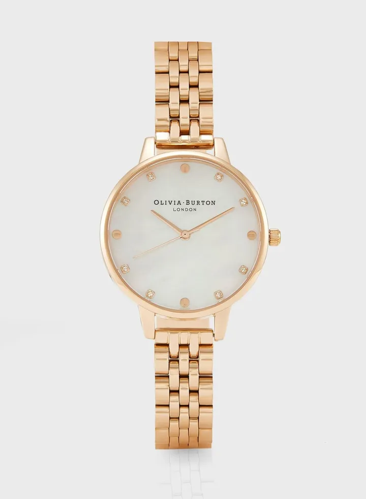 Pink Mother Of Pearl Analog Watch