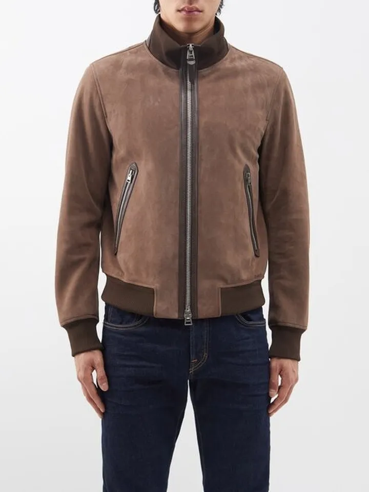Suede Bomber Jacket