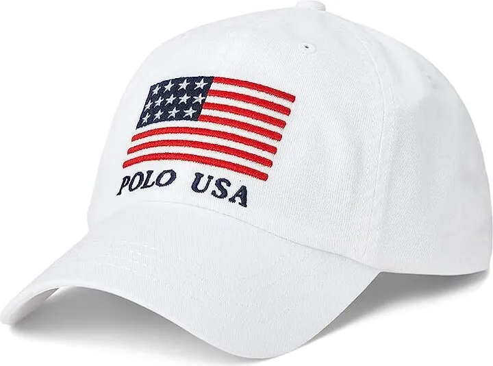 Polo Ralph Lauren Flag Chino Ball Cap (Pure White) Caps