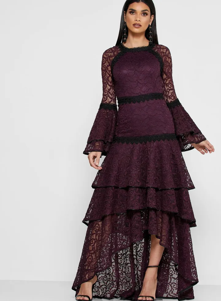 Layered Lace High Low Dress