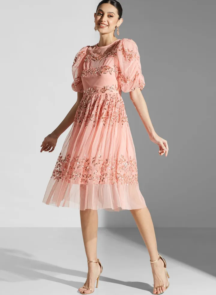 Floral Embellished Dress