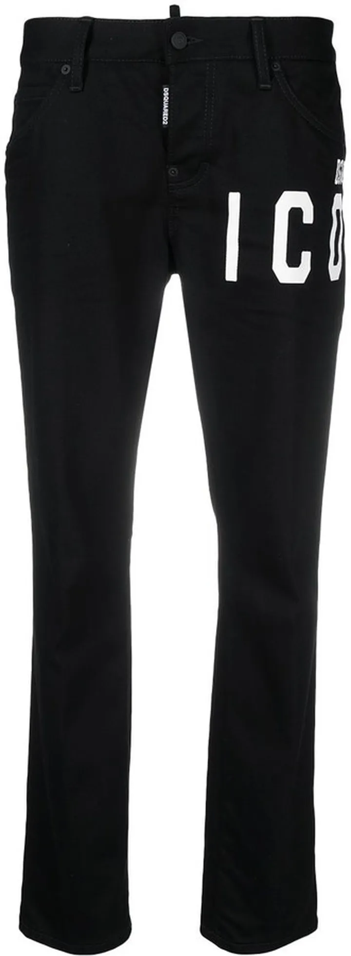Icon-print slim-fit jeans