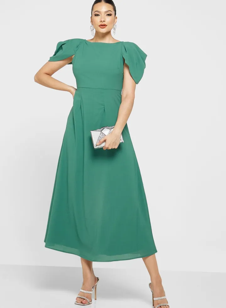 Puff Sleeve A-Line Dress