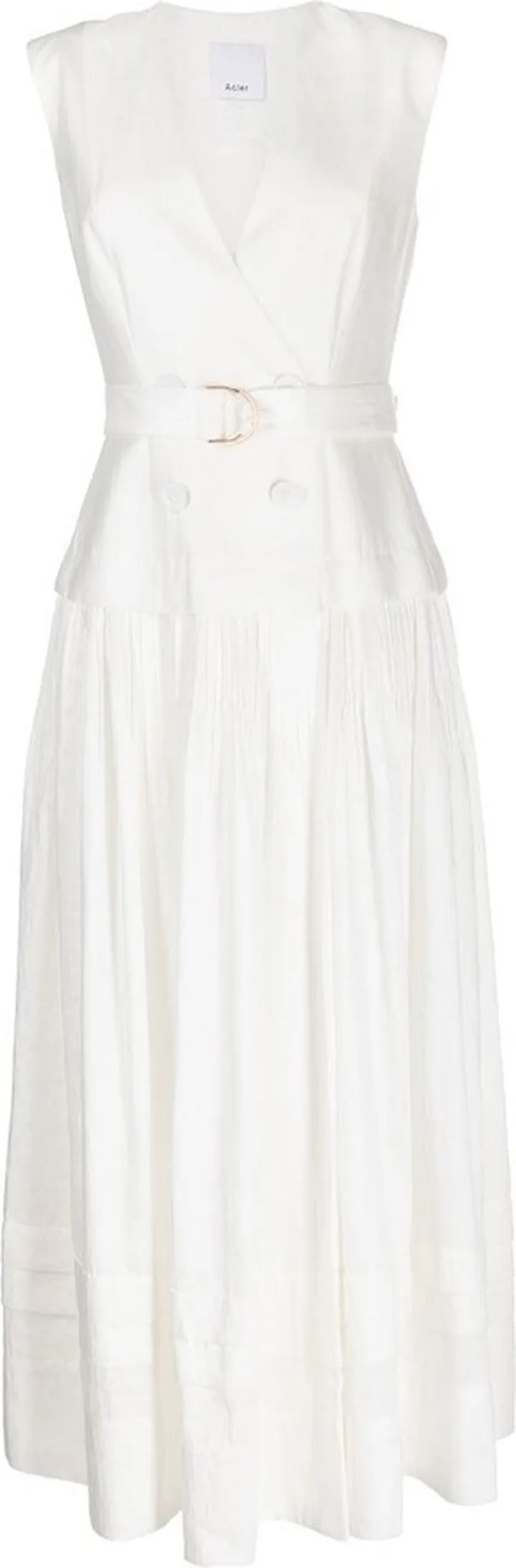 Miller belted sleeveless midi dress