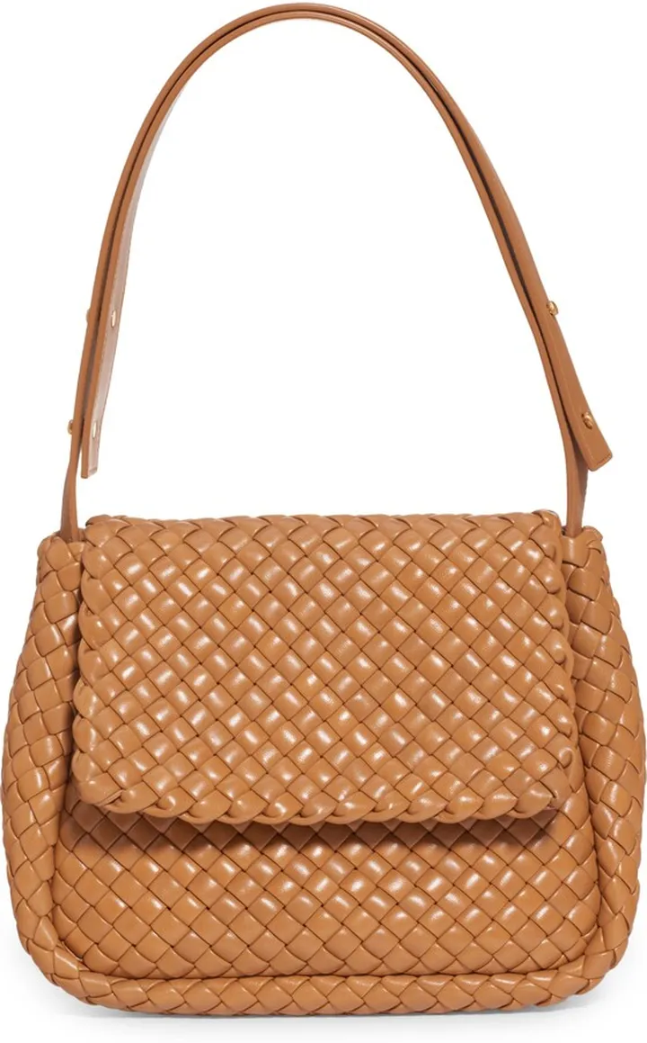 Cobble Padded Intrecciato Leather Shoulder Bag