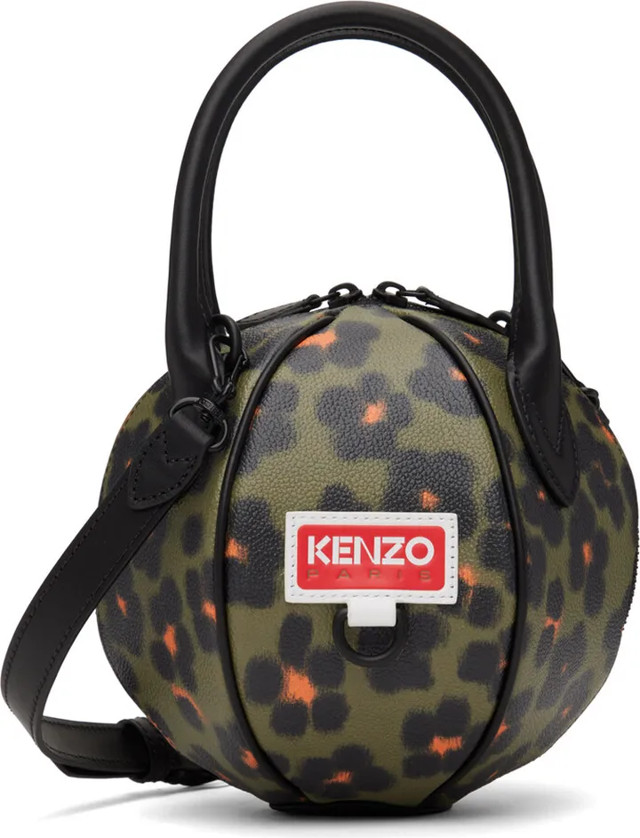 Kenzo Khaki Kenzo Paris Hana Leopard Discover Bag