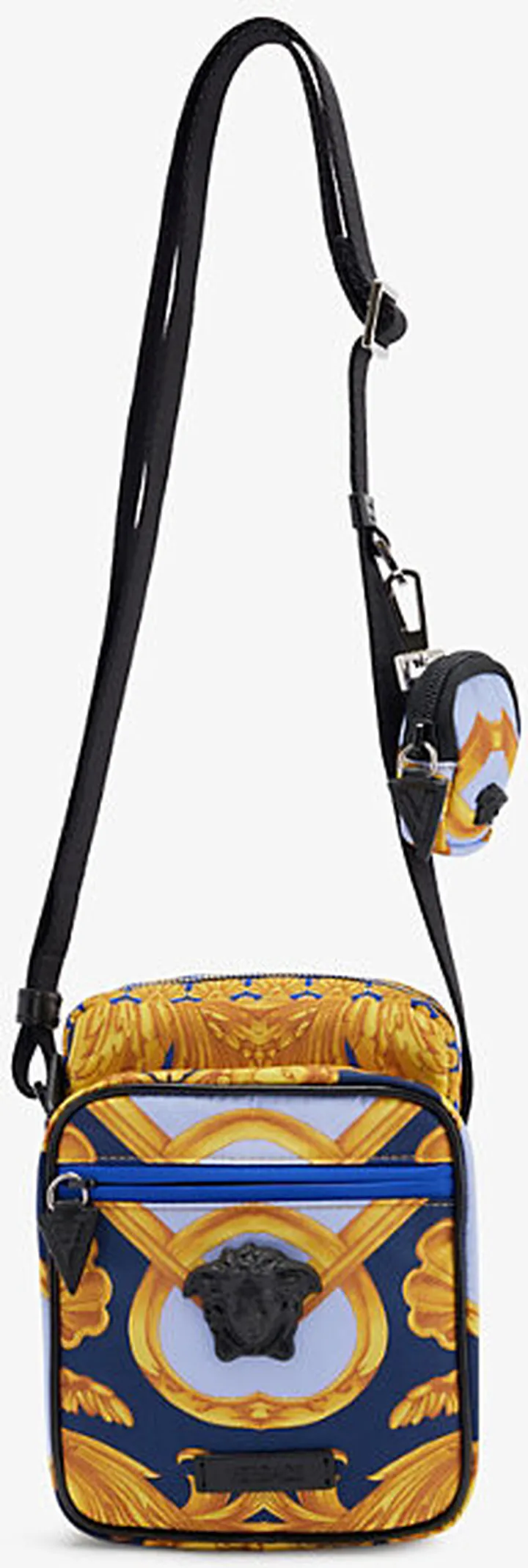 Navy Cobalt Gold Black Baroque-print Shell Cross-body bag
