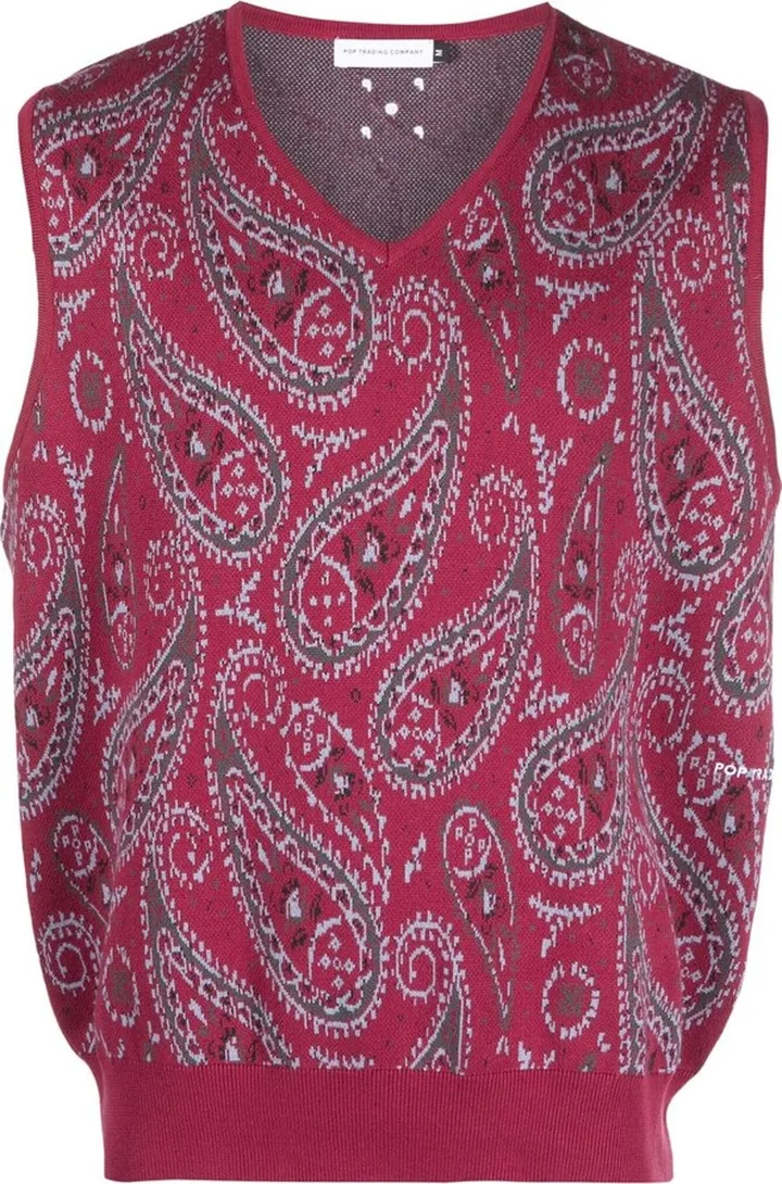 Pink Spencer Paisley Knitted Vest