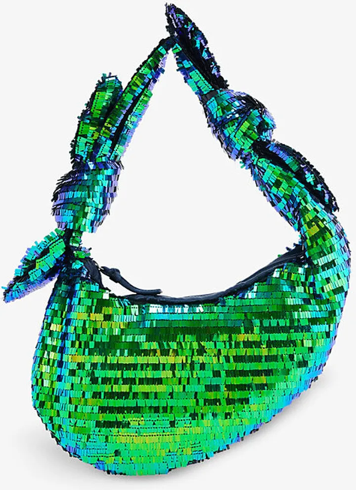 Womens Silver Julius Sequin-embellished Recycled-polyester Shoulder bag