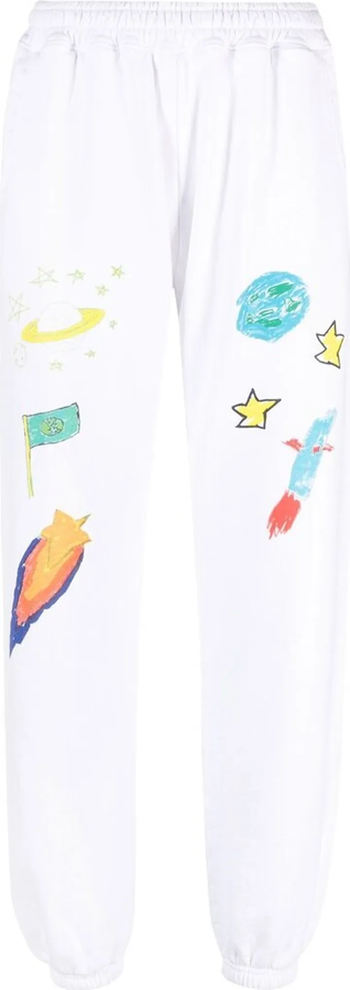 White Saturn Cotton Track Pants