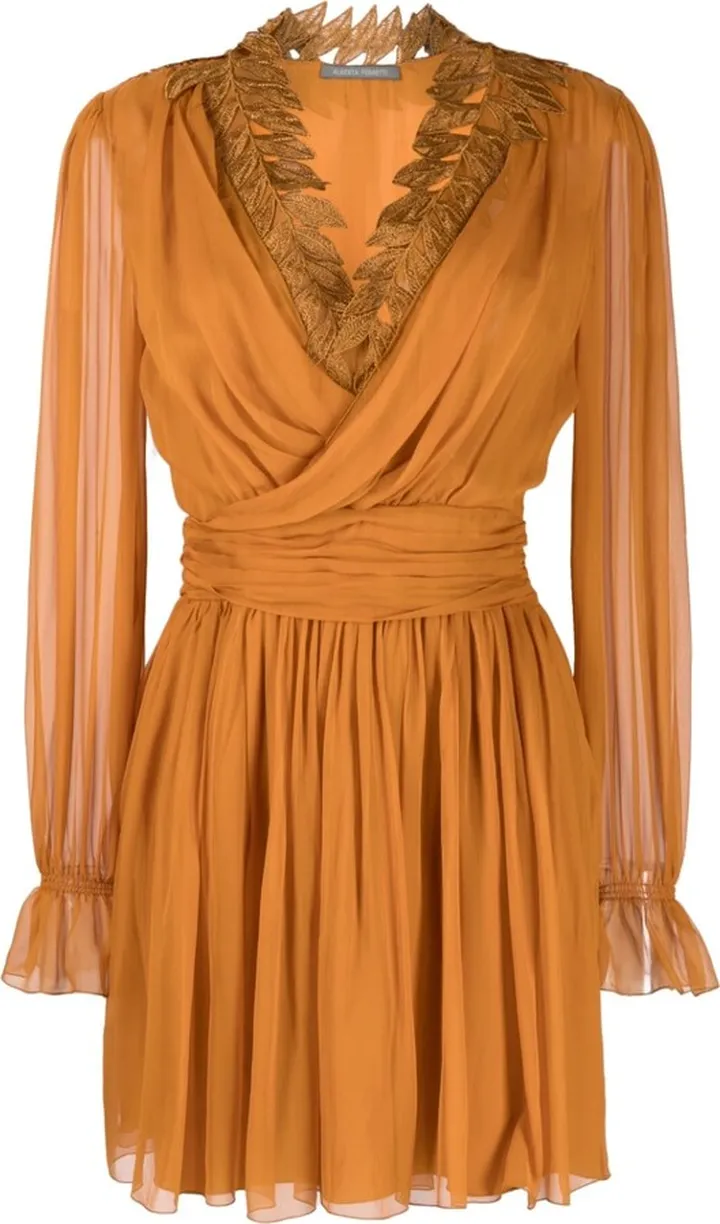 Ramage-Lace Silk Mini Dress