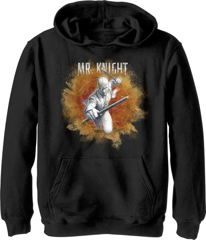 Boy's Marvel: Moon Knight Mr. Knight Sandstorm Pull Over Hoodie - Black - Medium