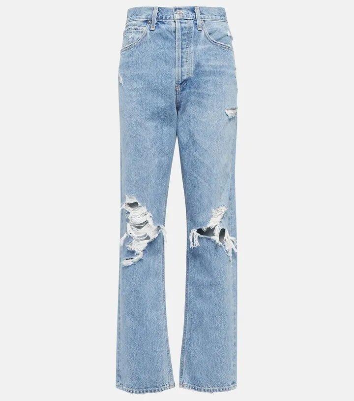 90's Distressed Straight Jeans