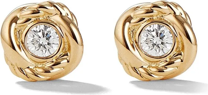 18kt yellow gold and diamond Crossover stud earrings