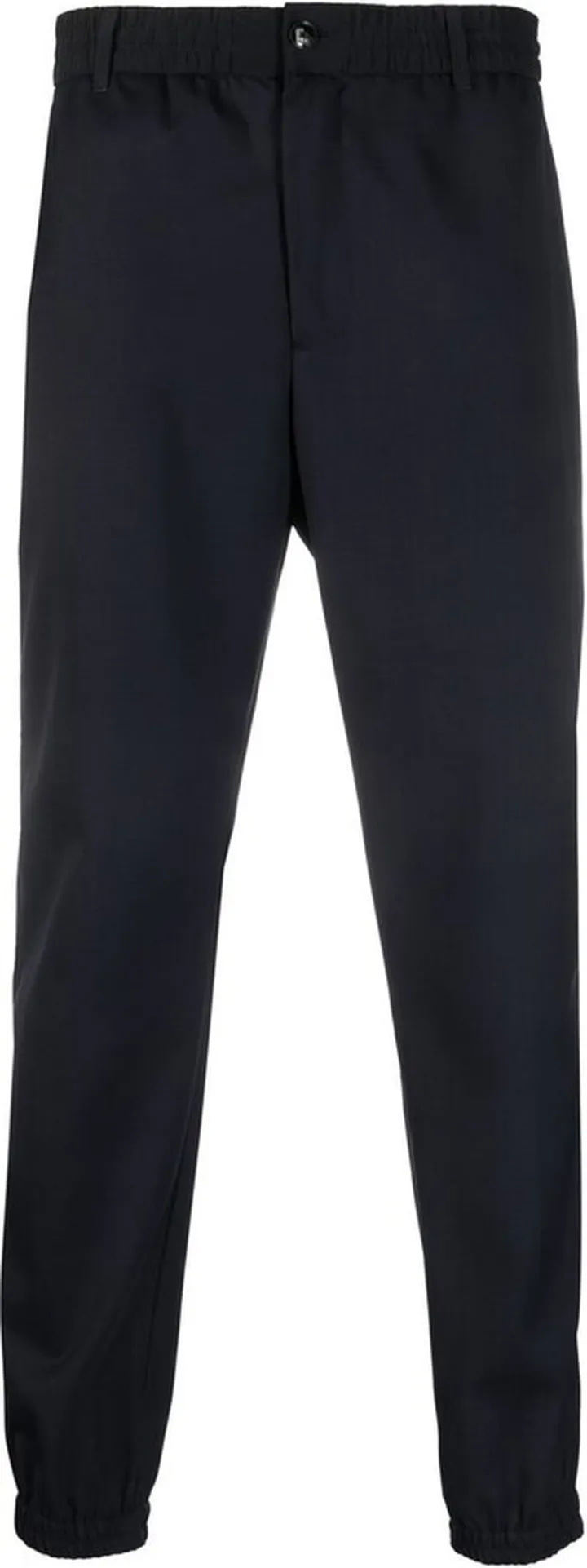 Elasticated-Waistband Tapered Trousers