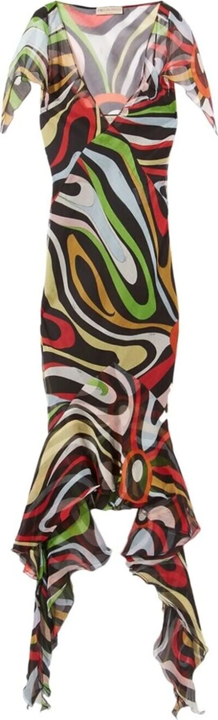 Marmo-print silk dress