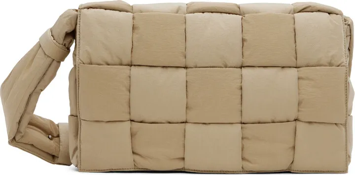 Bottega Veneta Beige Large Padded Tech Cassette Bag