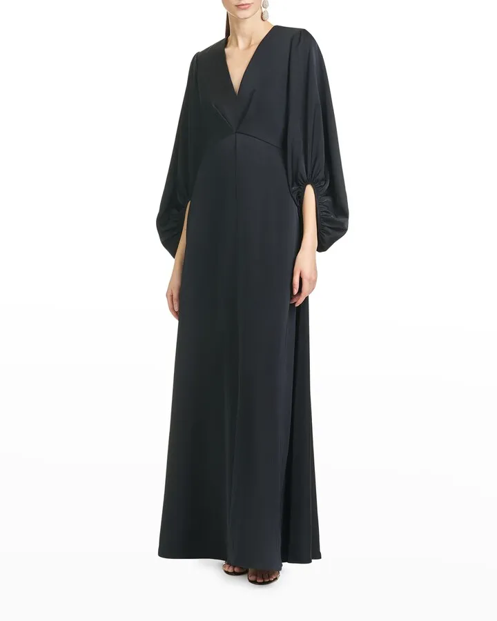 Jenny Balloon-Sleeve Empire Gown