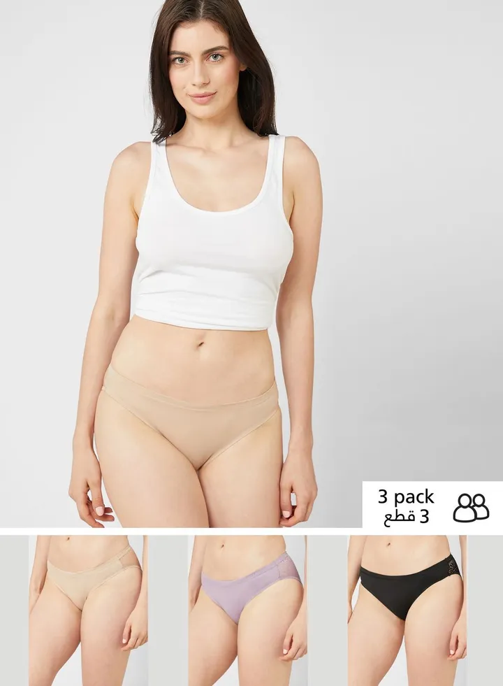 3 Pack Body Soft High Leg Knickers