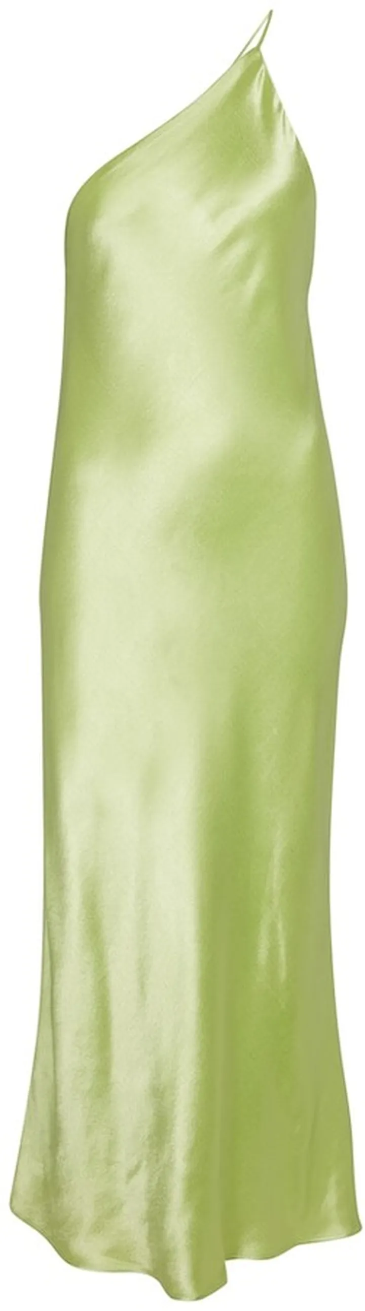 One-shoulder satin midi dress
