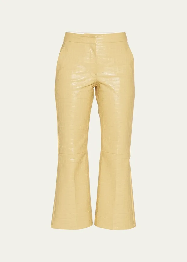 Leather Cropped Fitted Pants