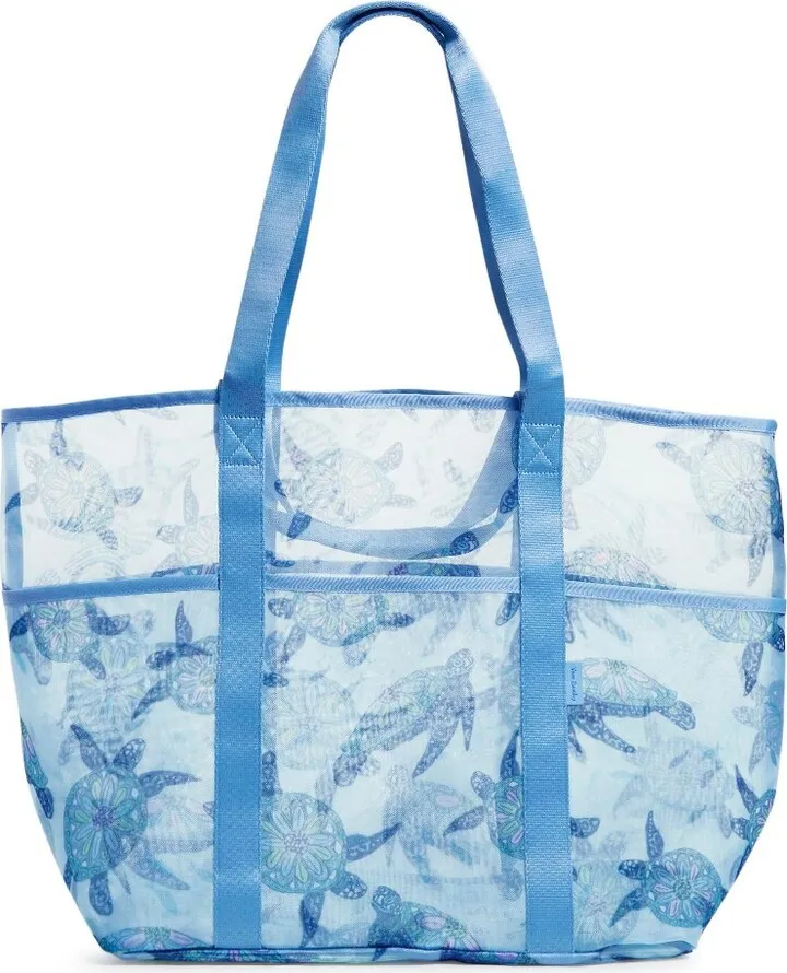 Vera Bradley Women's Mesh Multi-Pocket Tote Bag Just Turtles