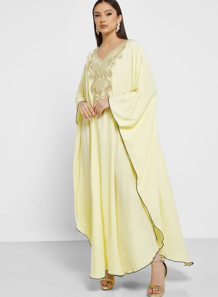 Embroidered Cape Sleeve Abaya