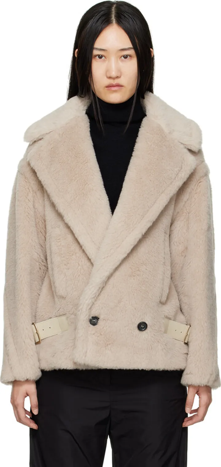 Max Mara Beige Caserta Faux-Fur Jacket