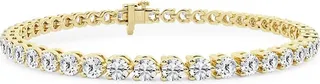 Build Your Own Collection 14K Yellow Gold & Round Lab Grown Diamond Three Prong Tennis Bracelet