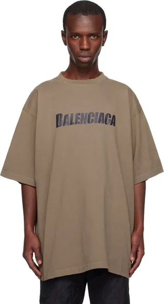 Balenciaga Brown Boxy T-Shirt