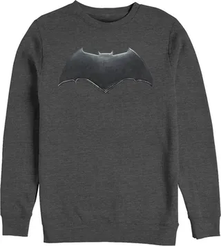Men's Zack Snyder Justice League Batman Logo Sweatshirt - Charcoal Heather - Large