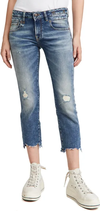 R13 Boy Straight Jeans with Rips