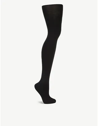 Womens Black Cashmere Silk Tights