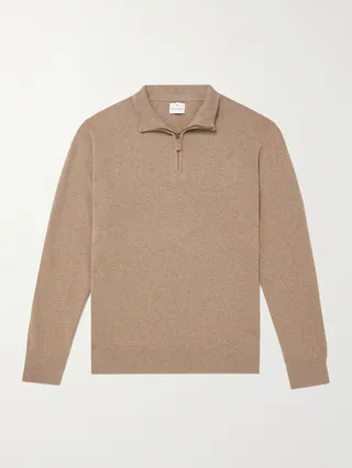 Wade Merino Wool and Cashmere-Blend Half-Zip Sweater