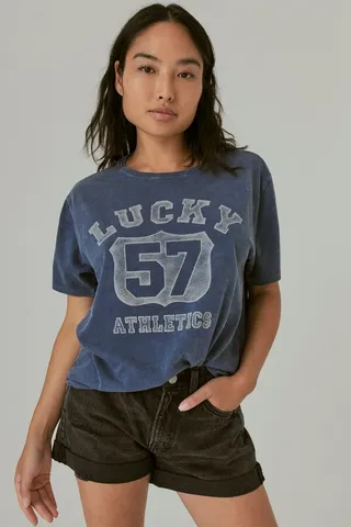 Lucky Ombre Shield Crop Tee
