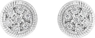 Sterling Silver Round Diamond Stud Earrings - 0.09 ctw.