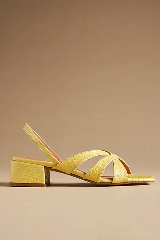 Intentionally Blank Slingback Heels Green
