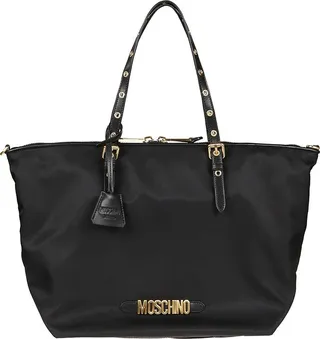 Moschino Logo Plaque Tote Bag