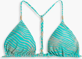 Printed triangle bikini top