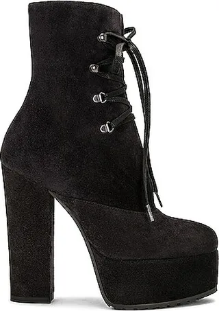 ALAÏA Platform Lace Up Boot in Black