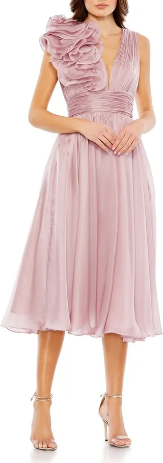 Empire Rosette Midi Dress