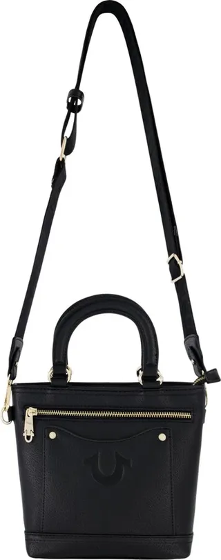 True Religion Mini Tote With Horseshoe zipper pull