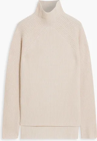 Ribbed cashmere turtleneck sweater