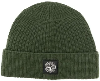 Compass-logo knitted beanie