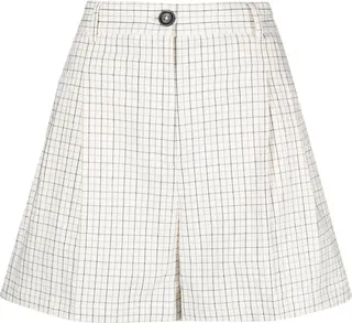 Grid-Pattern Chino Shorts